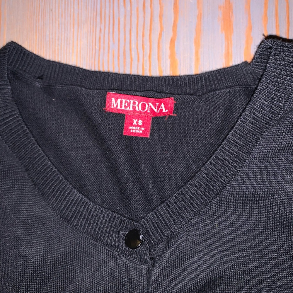 Merona Black Button Up Cardigan - Picture 2 of 2